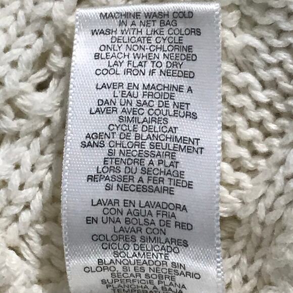 Michael Michael Kors Sweater Large Womens Cream Ivory Cableknit Short Sleeve L - Picture 11 of 11